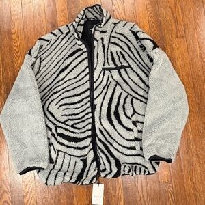 Desigual Fleece Jacket- Cozy statement jacket-New with tags